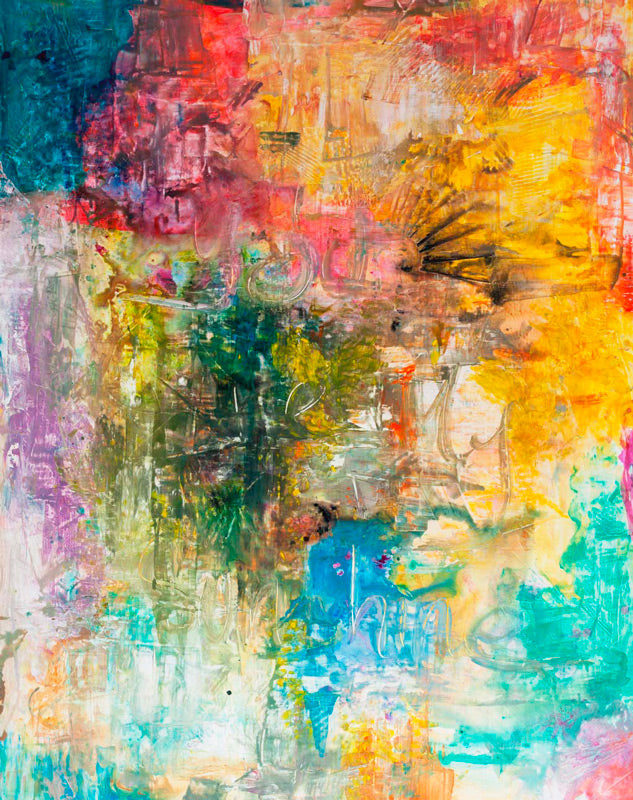 Sunshine canvas print in room setting - abstract art by Ivan Guaderrama