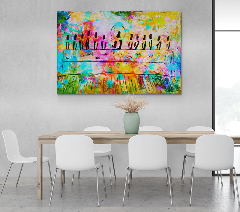 The Last Supper - LIMITED EDITION canvas print in room setting - abstract art by Ivan Guaderrama