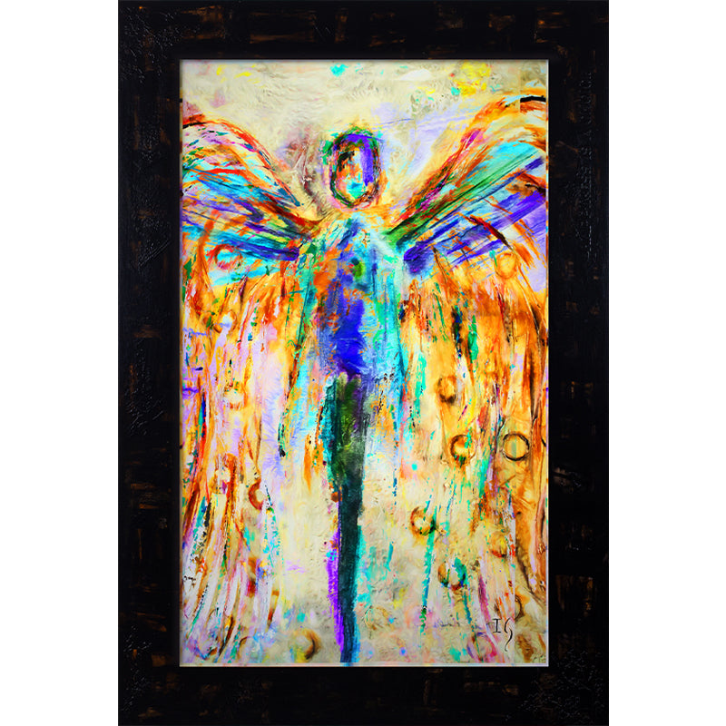 TRUST GOD'S TIMING - original angel painting by Ivan Guaderrama