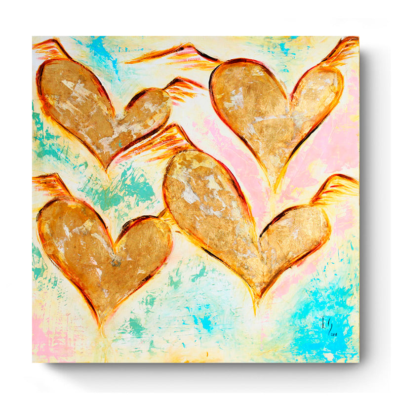 Tenderness - original heart painting by Ivan Guaderrama