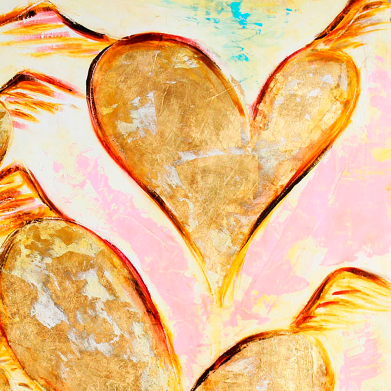 Tenderness canvas print in room setting - heart painting by Ivan Guaderrama