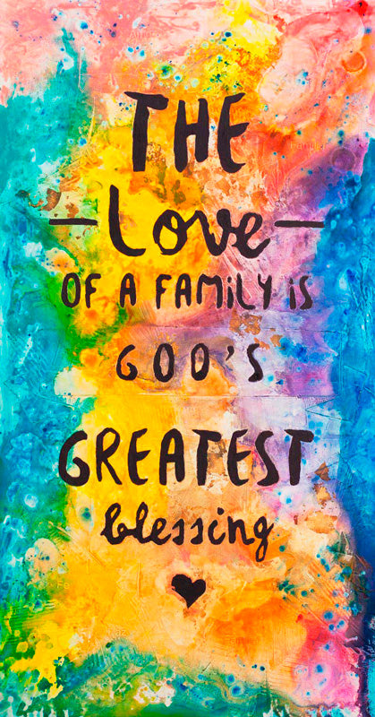 The Love of a Family canvas print in room setting - christian wall decor by Ivan Guaderrama