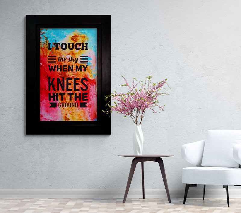 Touch the sky canvas print in room setting - christian wall decor by Ivan Guaderrama