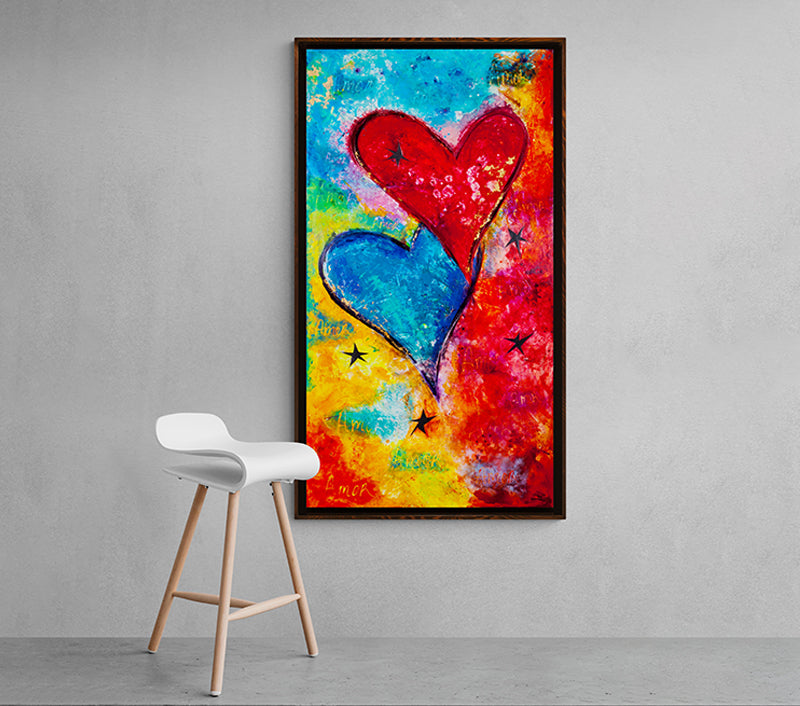 Touch My Soul artwork detail - original heart painting wall art