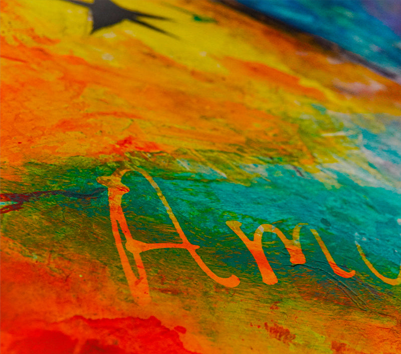 Touch My Soul artwork detail - original heart painting wall art
