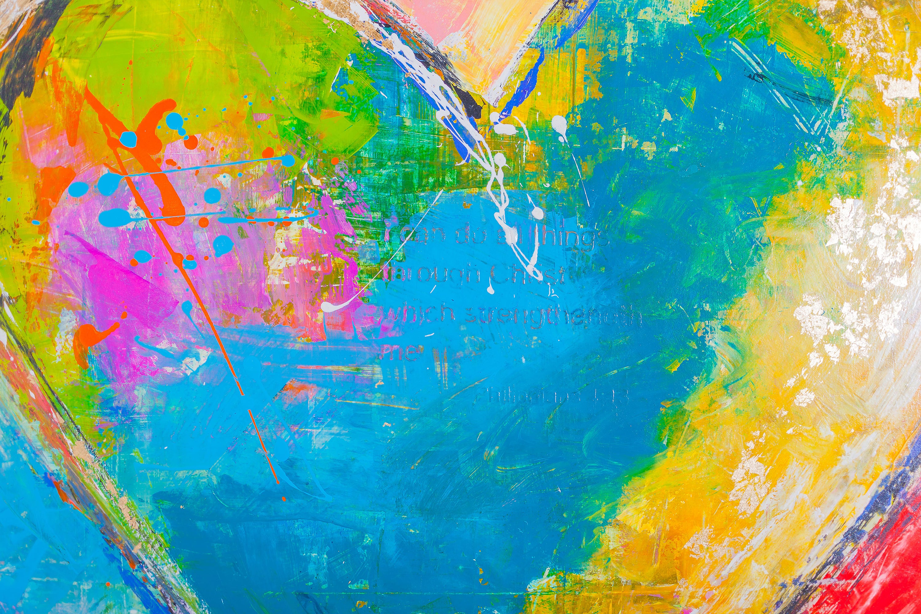 Unstoppable Heart canvas print in room setting - original painting by Ivan Guaderrama