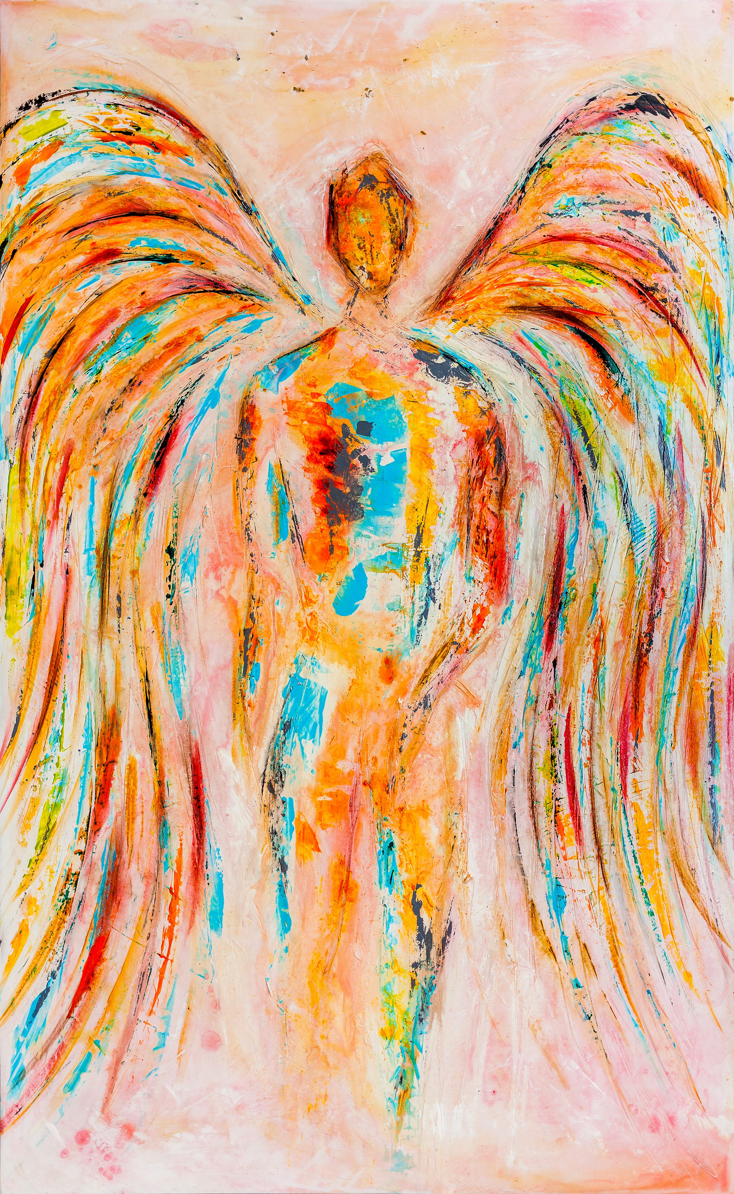 Victory Angel - angel painting canvas print by Ivan Guaderrama