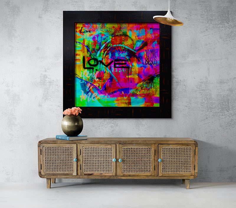 WAR ROOM - LIMITED EDITION Acrylic & Led canvas print in room setting - limited edition art by Ivan Guaderrama