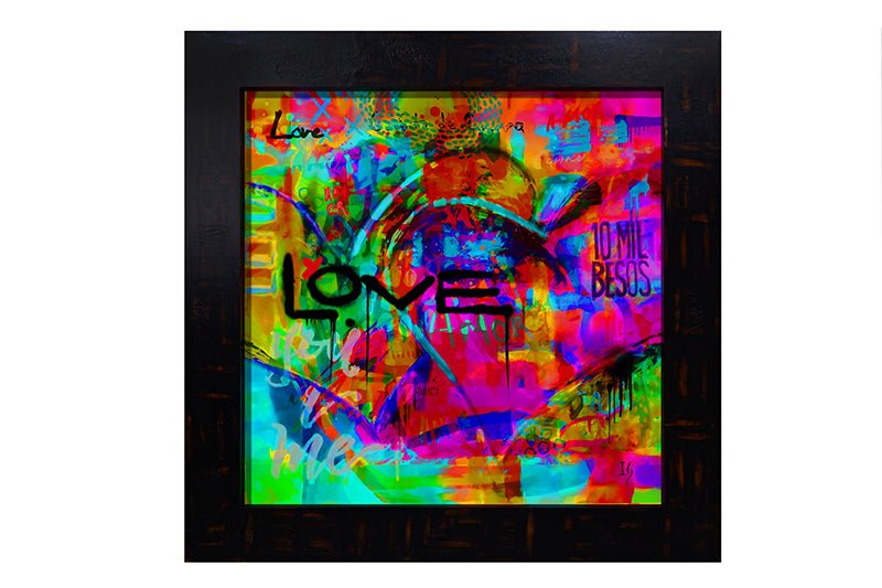 WAR ROOM - LIMITED EDITION Acrylic & Led canvas print in room setting - limited edition art by Ivan Guaderrama