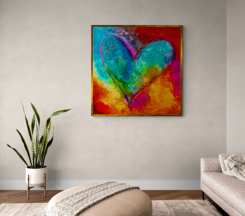 With You Forever canvas print in room setting - original painting by Ivan Guaderrama