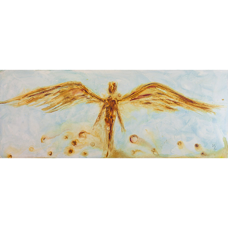 Waiting for ... - original angel painting by Ivan Guaderrama