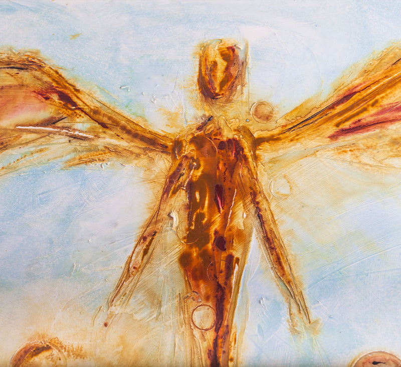 Waiting for ... canvas print in room setting - angel painting by Ivan Guaderrama