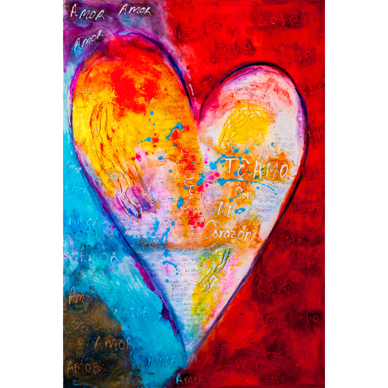 YOUR SOUND IN MY HEART - original heart painting by Ivan Guaderrama
