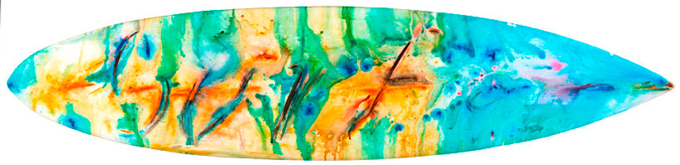 Baja Surf canvas print in room setting - abstract art by Ivan Guaderrama