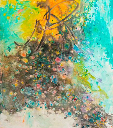 Love For Two canvas print in room setting - abstract art by Ivan Guaderrama