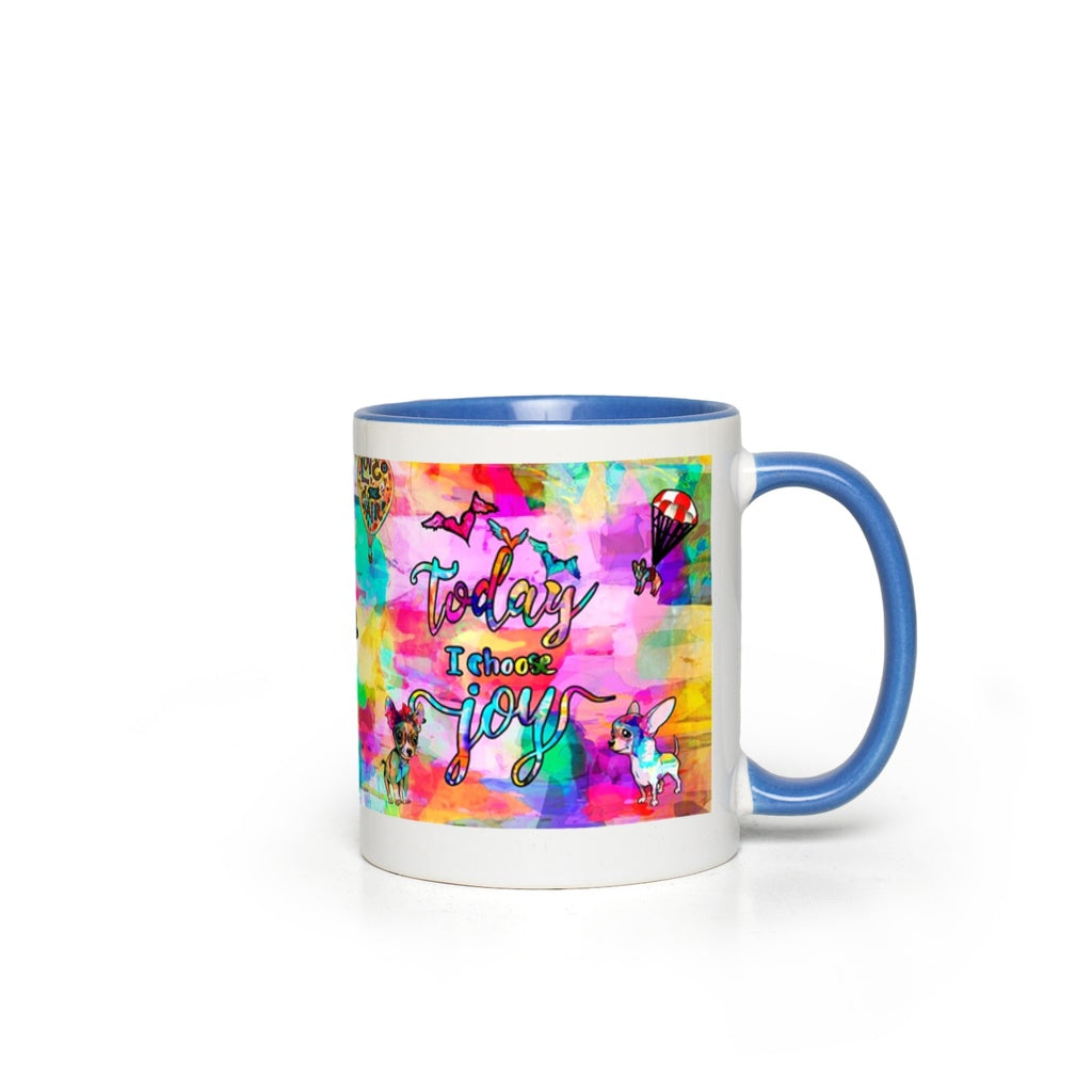 Today I Choose Joy Interactive Mug canvas print in room setting - interactive art by Ivan Guaderrama