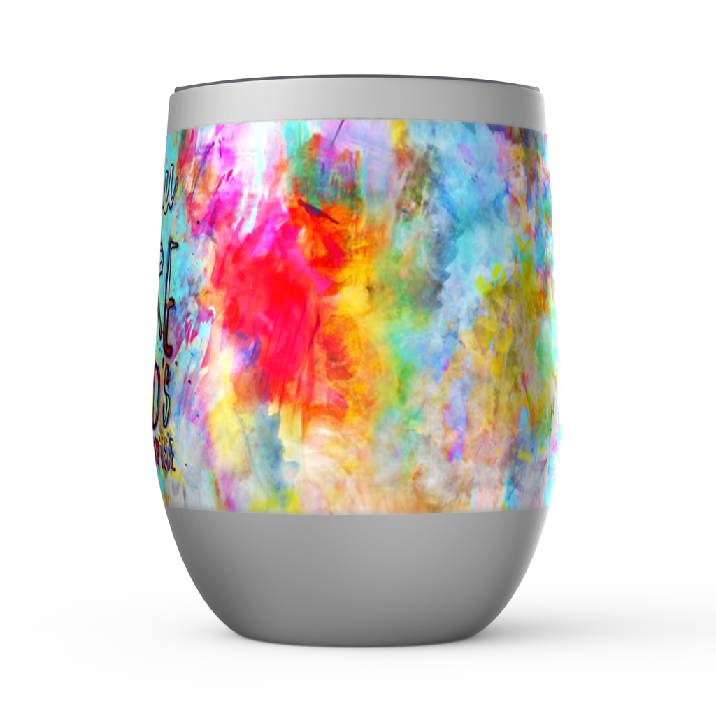 You are God's Masterpiece Stemless Wine Tumblers canvas print in room setting - christian tumbler by Ivan Guaderrama