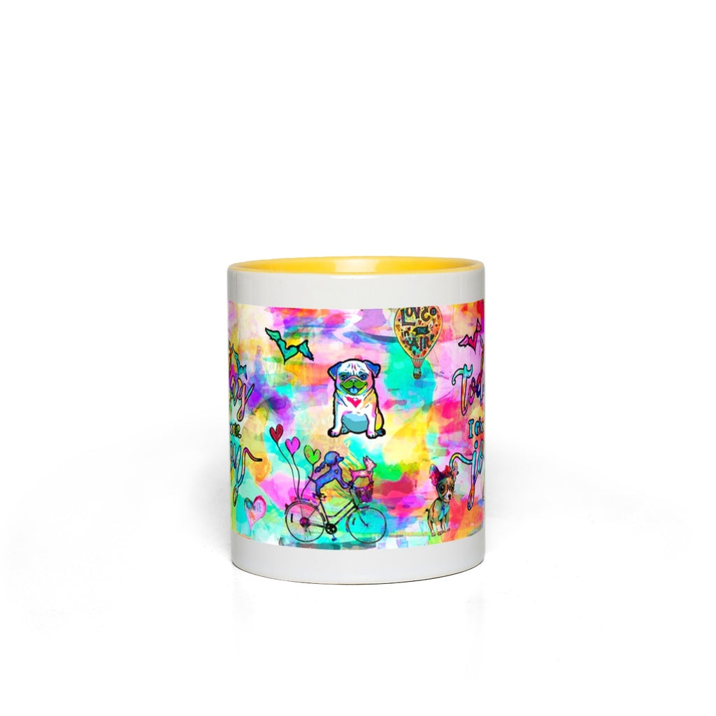 Today I Choose Joy Interactive Mug canvas print in room setting - interactive art by Ivan Guaderrama