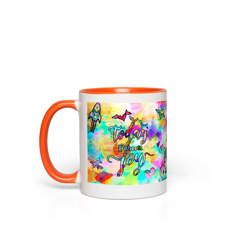 Today I Choose Joy Interactive Mug canvas print in room setting - interactive art by Ivan Guaderrama
