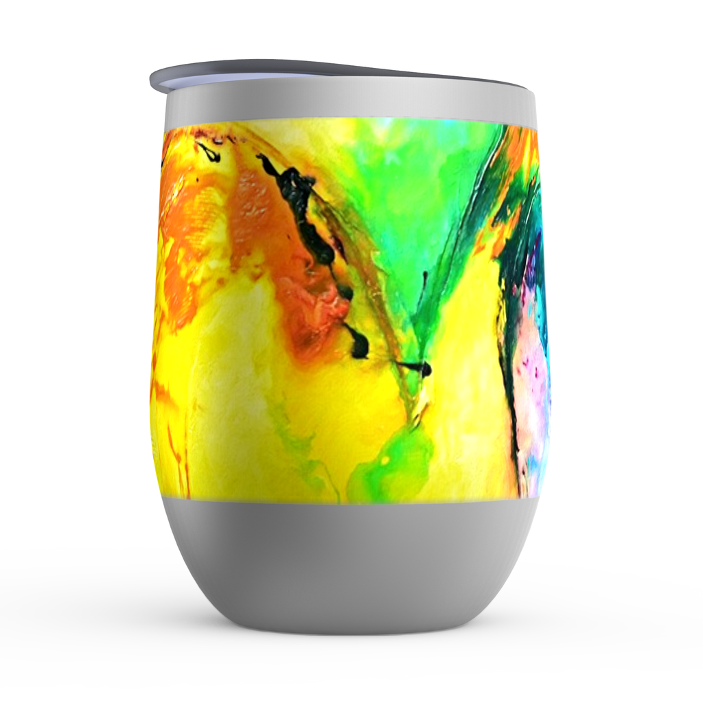 My heart is yearning for your love Stemless Wine Tumblers canvas print in room setting - christian tumbler by Ivan Guaderrama