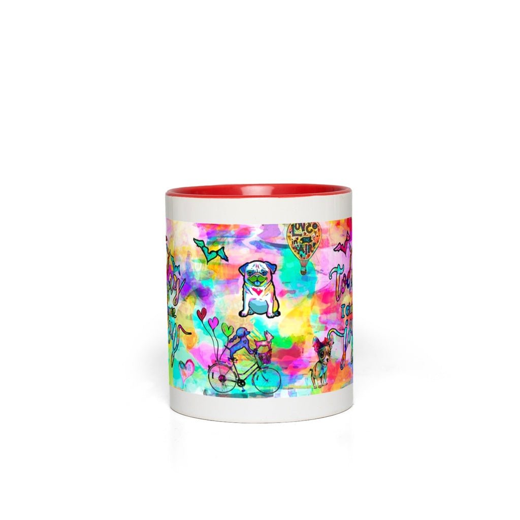 Today I Choose Joy Interactive Mug canvas print in room setting - interactive art by Ivan Guaderrama