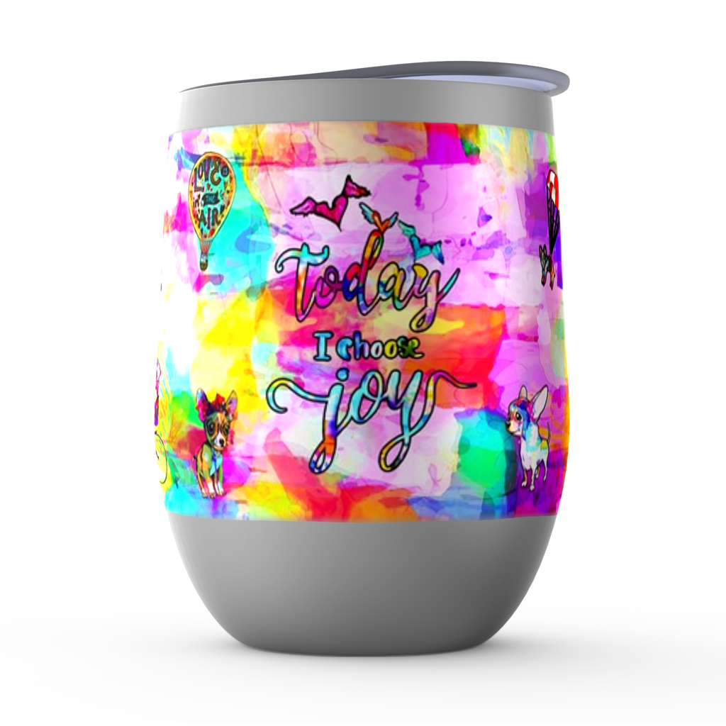 Today I Choose Joy Stemless Wine Tumblers - christian inspirational tumbler by Ivan Guaderrama