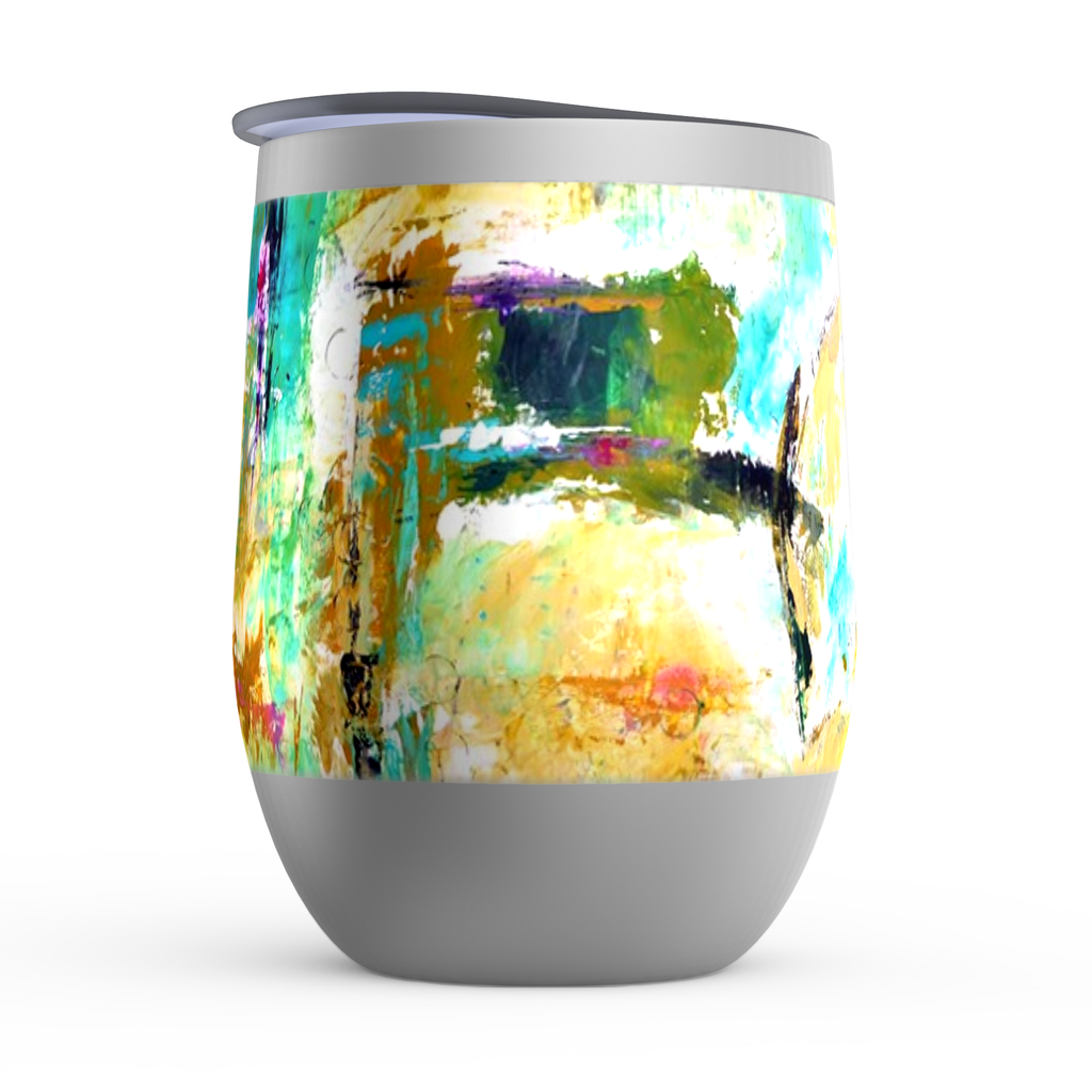 Faith Stemless Wine Tumblers canvas print in room setting - christian tumbler by Ivan Guaderrama