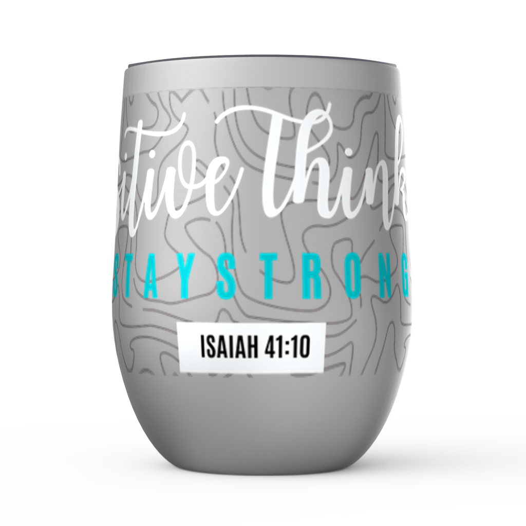 Stay Strong Stemless Wine Tumblers - christian inspirational tumbler by Ivan Guaderrama