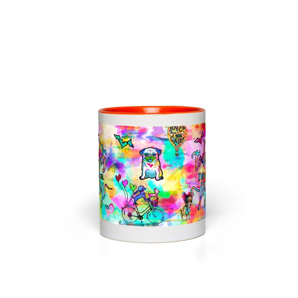 Today I Choose Joy Interactive Mug canvas print in room setting - interactive art by Ivan Guaderrama