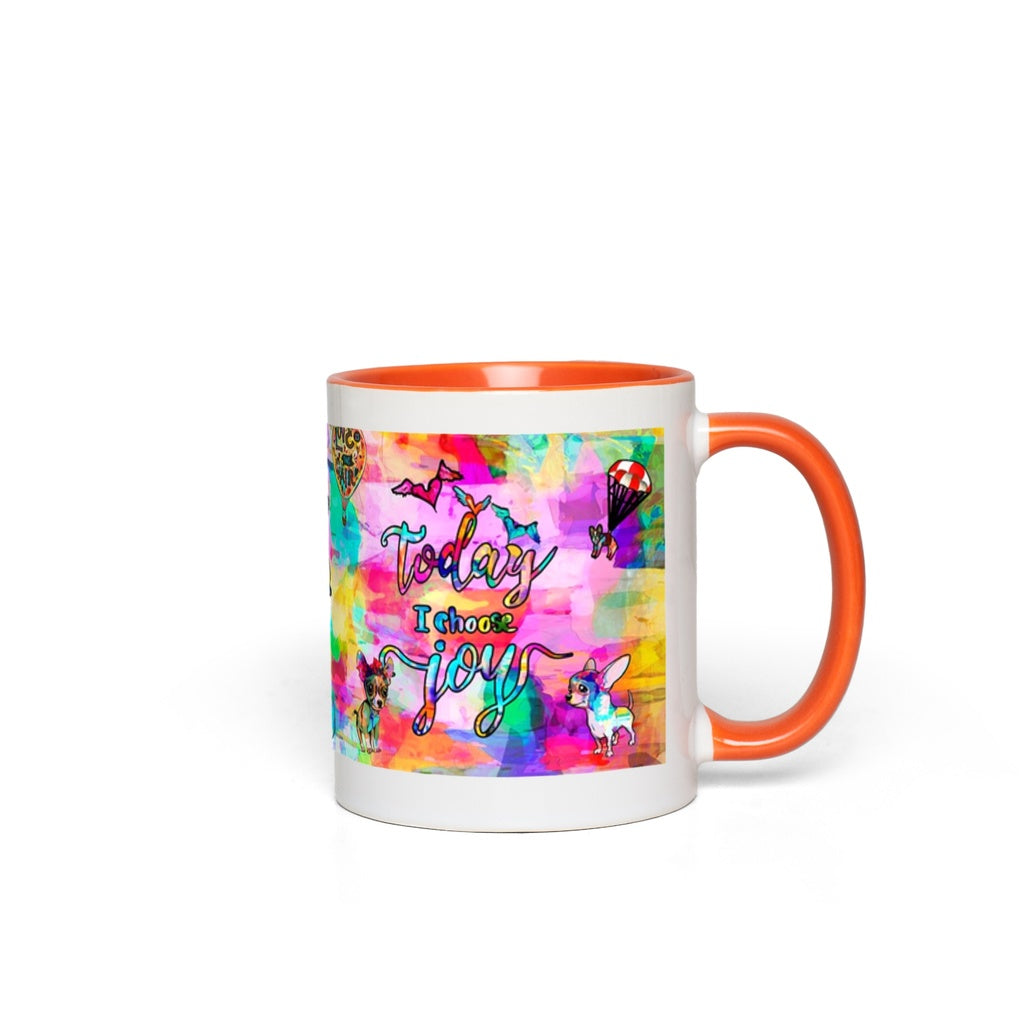 Today I Choose Joy Interactive Mug canvas print in room setting - interactive art by Ivan Guaderrama