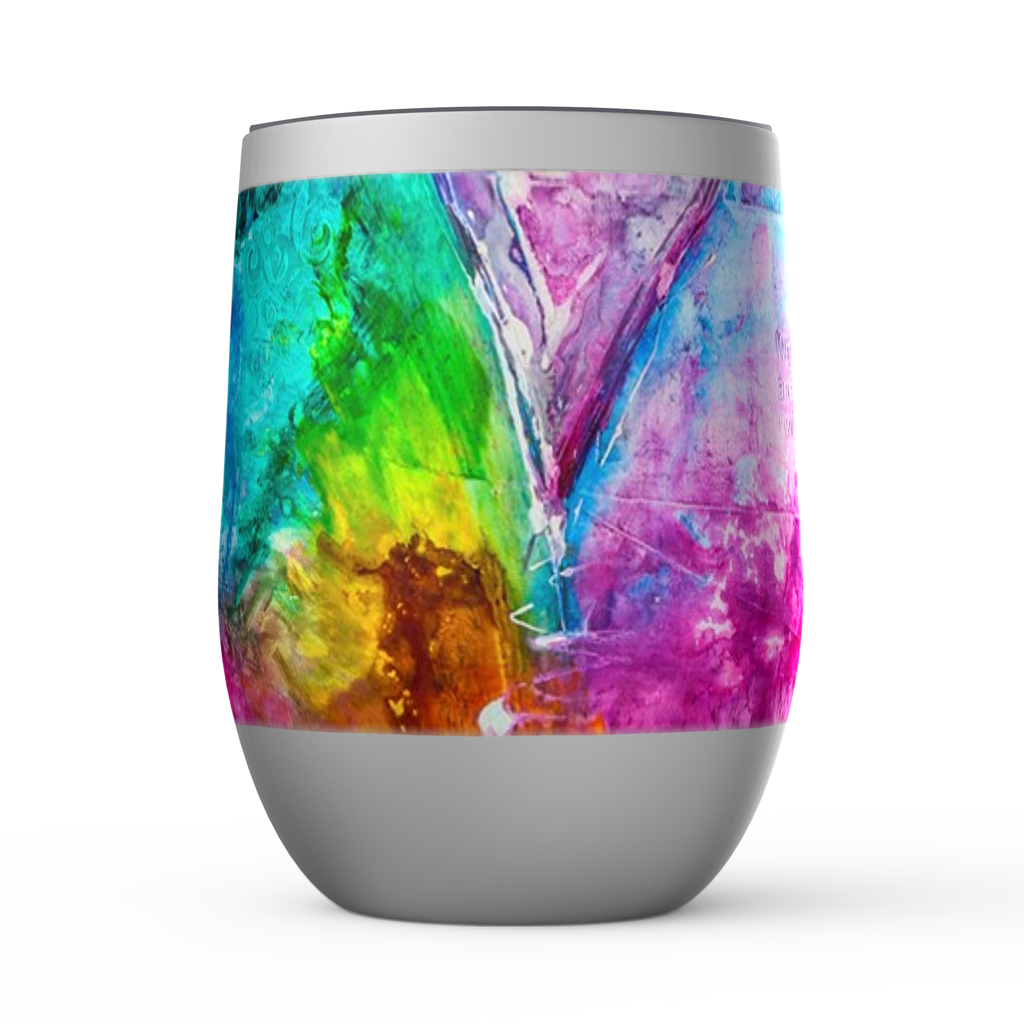 Where You Go I'll Go Stemless Wine Tumblers canvas print in room setting - christian tumbler by Ivan Guaderrama
