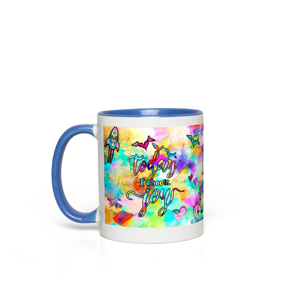 Today I Choose Joy Interactive Mug canvas print in room setting - interactive art by Ivan Guaderrama