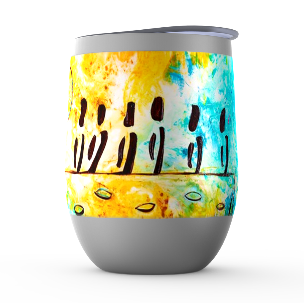 Last Supper Stemless Wine Tumblers canvas print in room setting - christian tumbler by Ivan Guaderrama