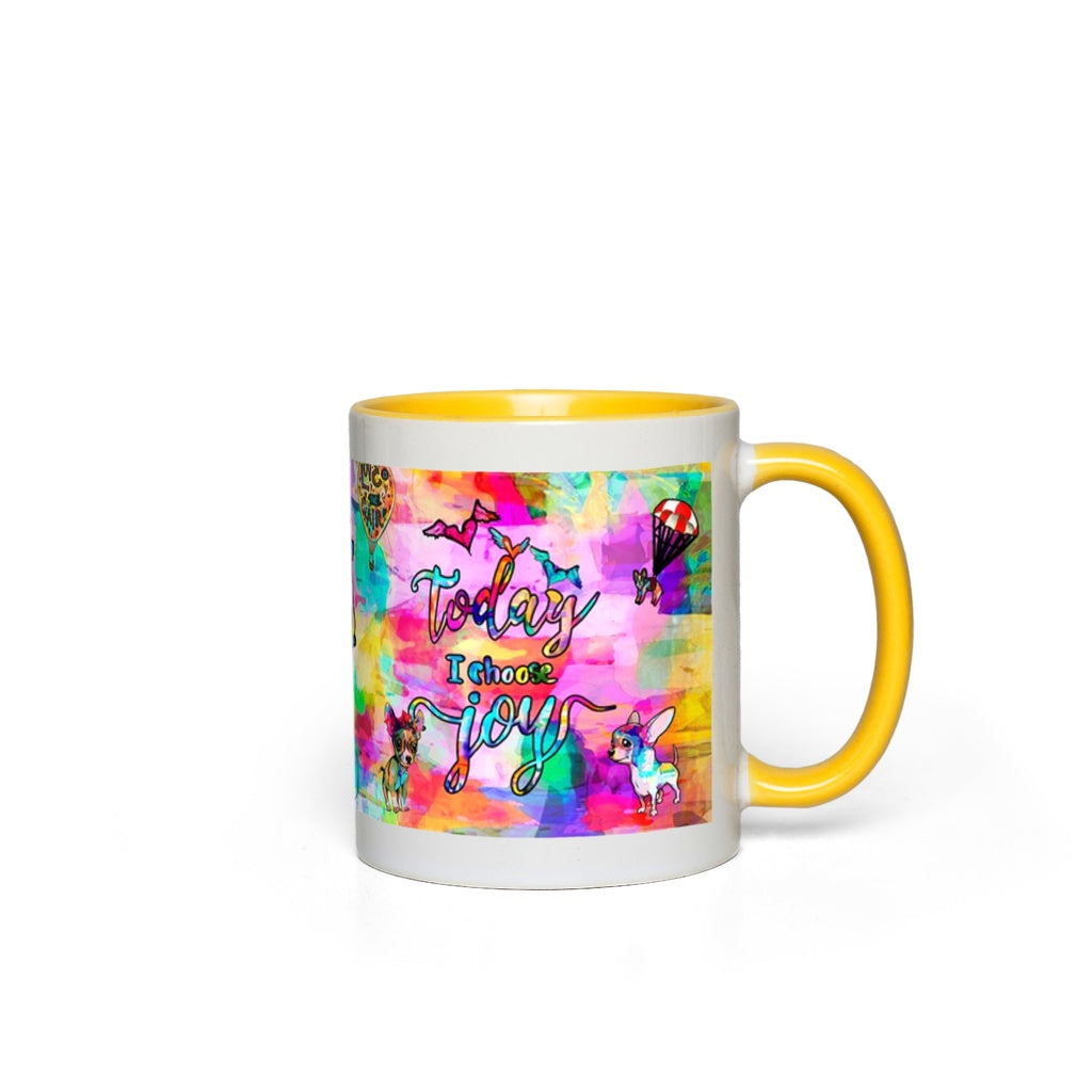 Today I Choose Joy Interactive Mug canvas print in room setting - interactive art by Ivan Guaderrama