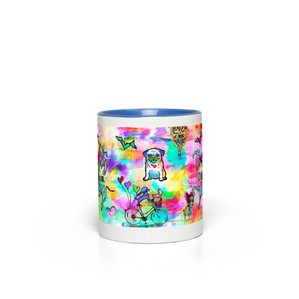 Today I Choose Joy Interactive Mug canvas print in room setting - interactive art by Ivan Guaderrama