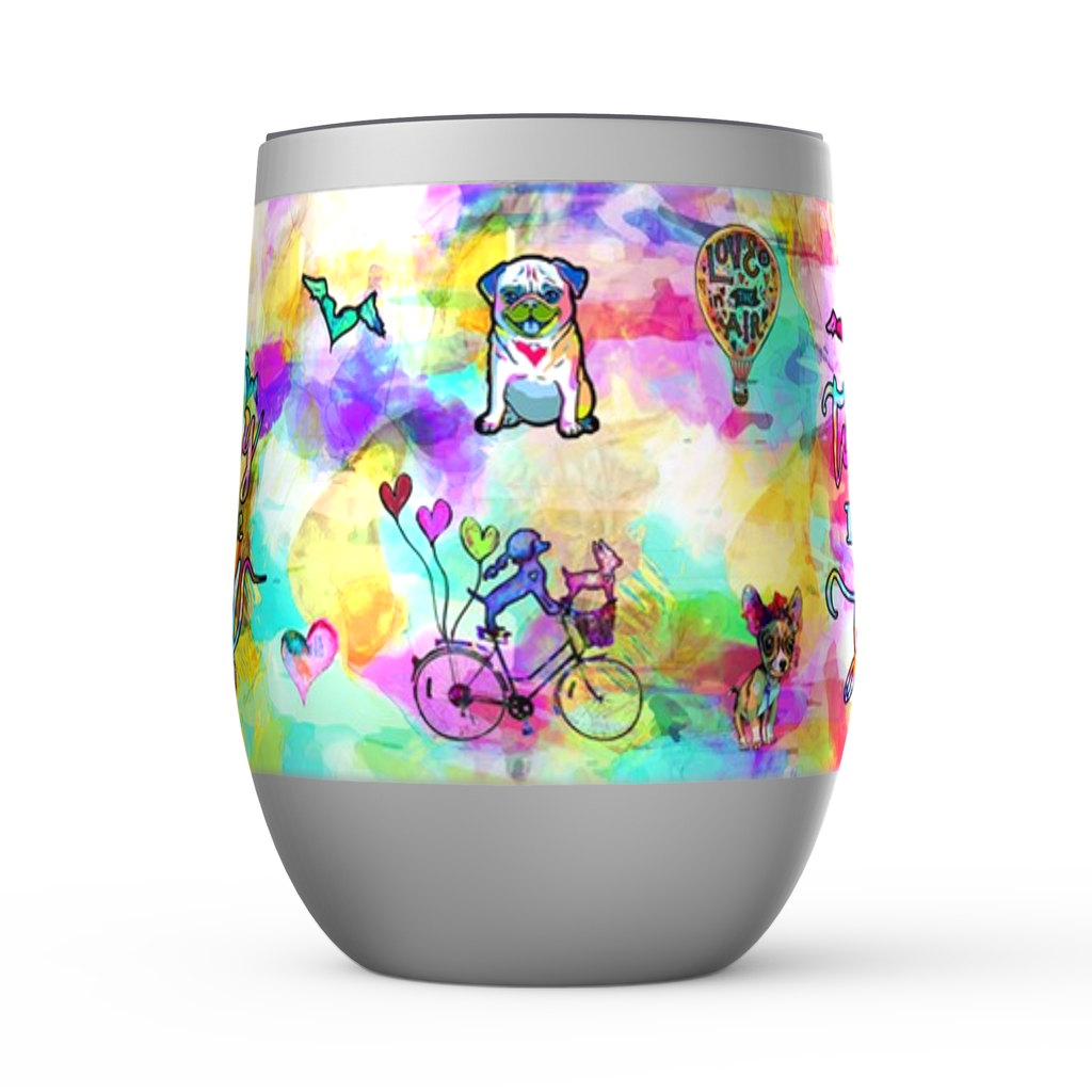 Today I Choose Joy Stemless Wine Tumblers canvas print in room setting - christian tumbler by Ivan Guaderrama