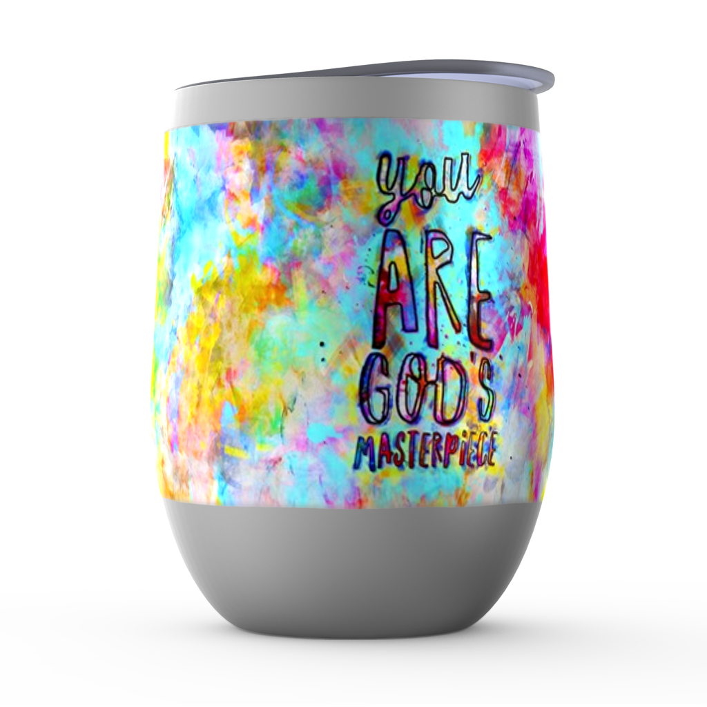 You are God's Masterpiece Stemless Wine Tumblers - christian inspirational tumbler by Ivan Guaderrama