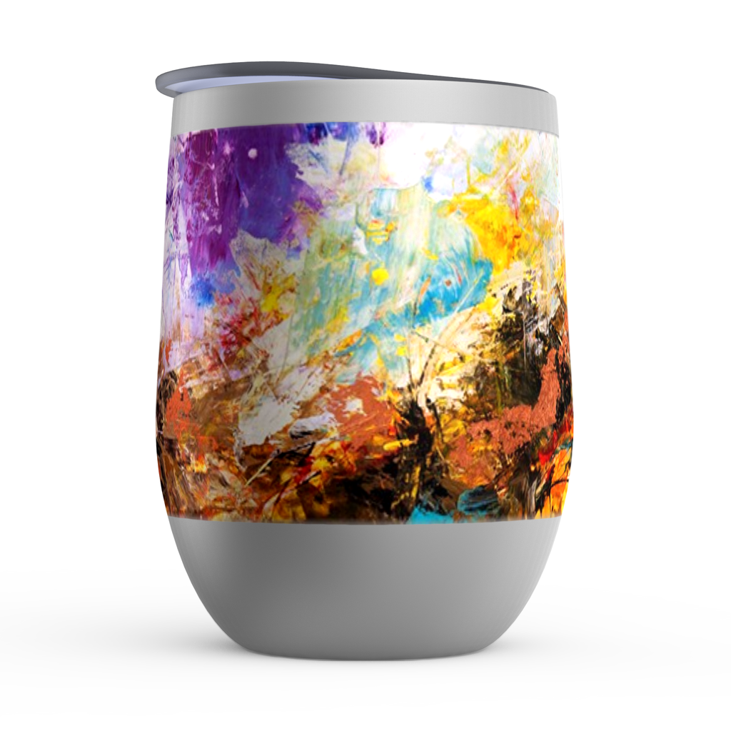 Amazing Grace Stemless Wine Tumblers canvas print in room setting - christian tumbler by Ivan Guaderrama
