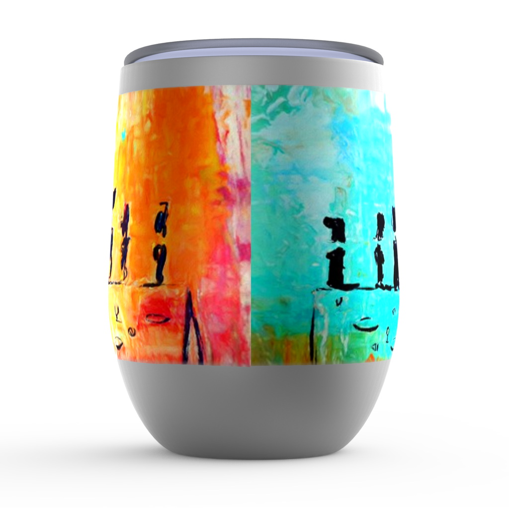 The Last Supper Stemless Wine Tumblers canvas print in room setting - christian tumbler by Ivan Guaderrama