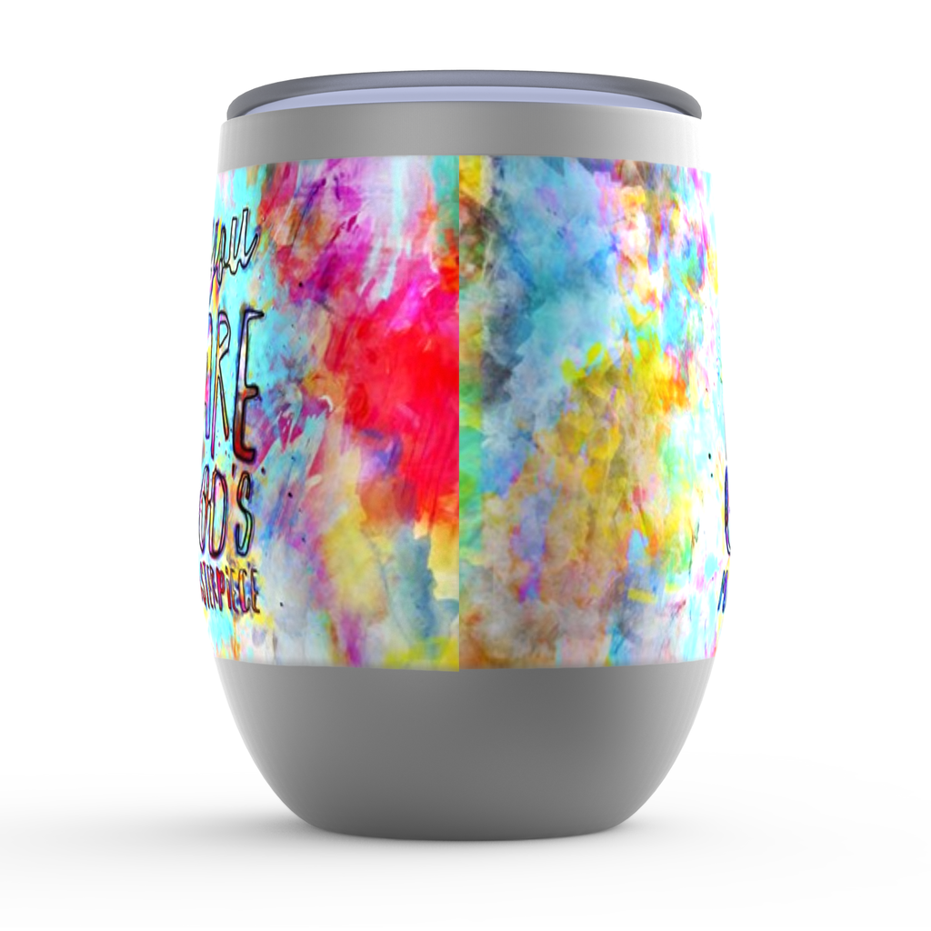 You are God's Masterpiece Stemless Wine Tumblers canvas print in room setting - christian tumbler by Ivan Guaderrama
