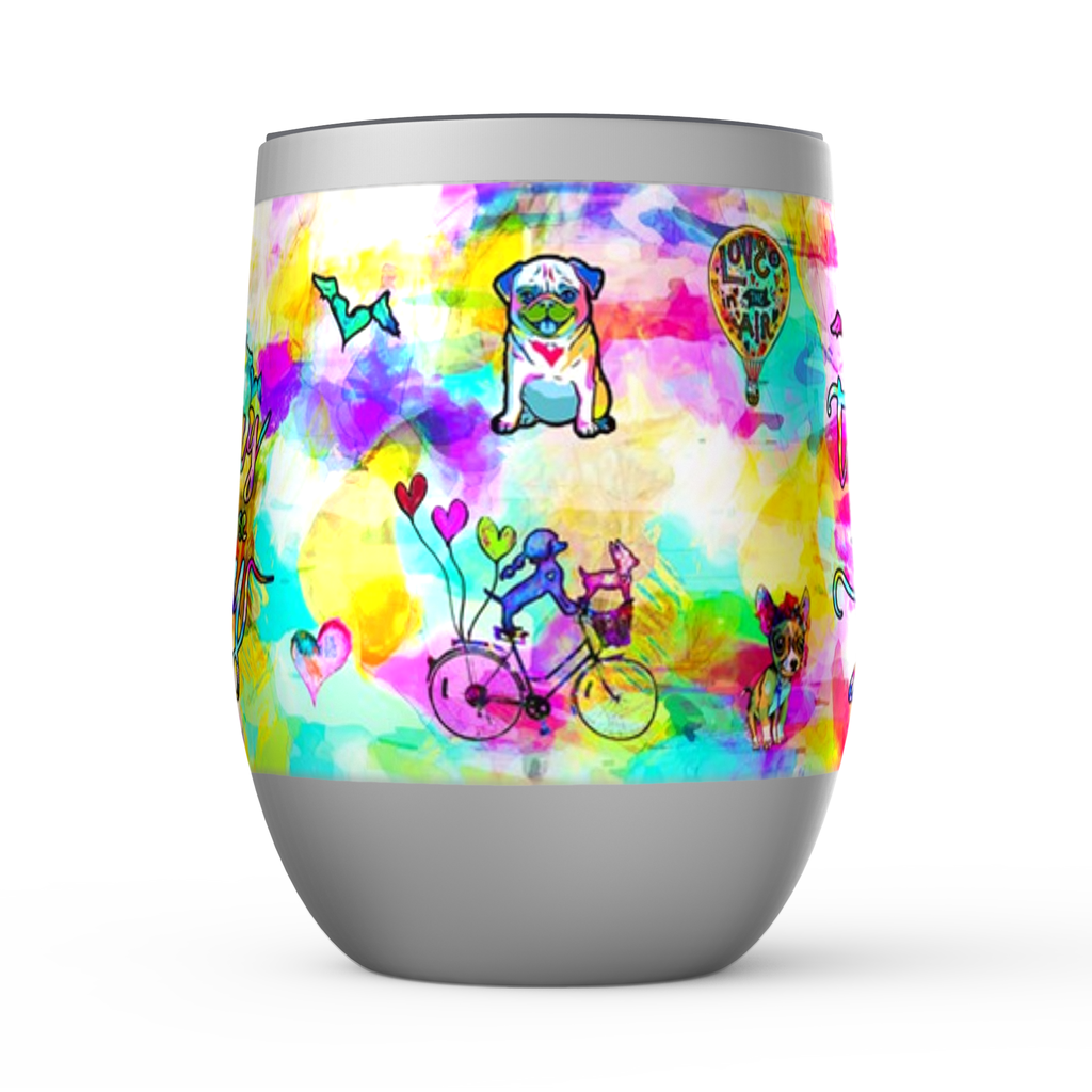 Today I Choose Joy Stemless Wine Tumblers canvas print in room setting - christian tumbler by Ivan Guaderrama