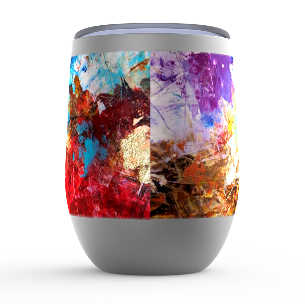 Amazing Grace Stemless Wine Tumblers canvas print in room setting - christian tumbler by Ivan Guaderrama