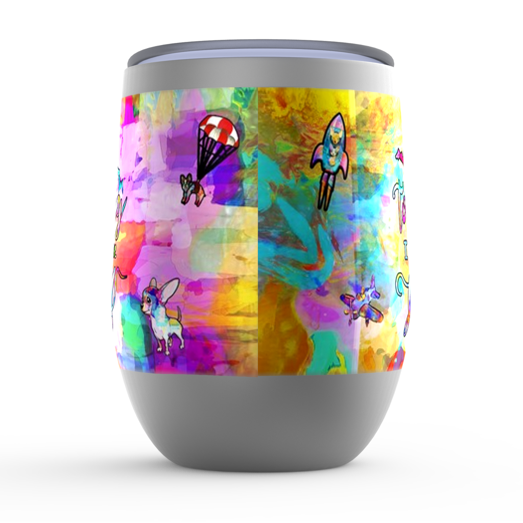Today I Choose Joy Stemless Wine Tumblers canvas print in room setting - christian tumbler by Ivan Guaderrama